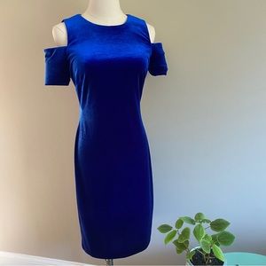 Blue velvet party dress
